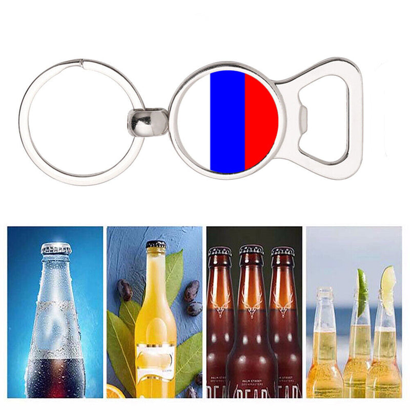 Russian National Flag Bottle Opener Gem Keychain Multifunctional Car Key Ring