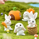 7 Pcs Mini Garden Ornaments Easter Bunny Decoration for Home Garden Yard Office