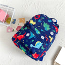 Fashion Girls Canvas Cartoon Print Backpack Casual Small Handbags (Blue)
