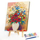 DIY Paint By Number Kit Frameless Colorful Flowers Canvas Handpainted Handcraft