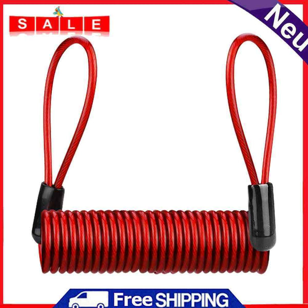 1.2m Bicycle Motorcycle Disc Lock Reminder Cable with Dual Loop Bike Accessory