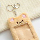 Cute Plush Idol Photocard Holder Credit Bank Card Purse Women Keychain Pend