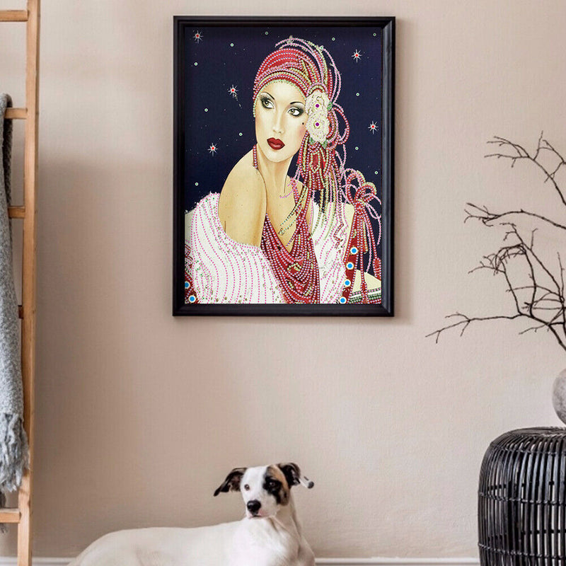 DIY Part Drill Special-shaped Diamond Painting Elegant Lady Mosaic (Y038)