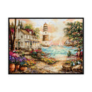 11CT Full Embroidery Kit Stamped DIY Sea Lighthouse Cross Stitch Ornaments