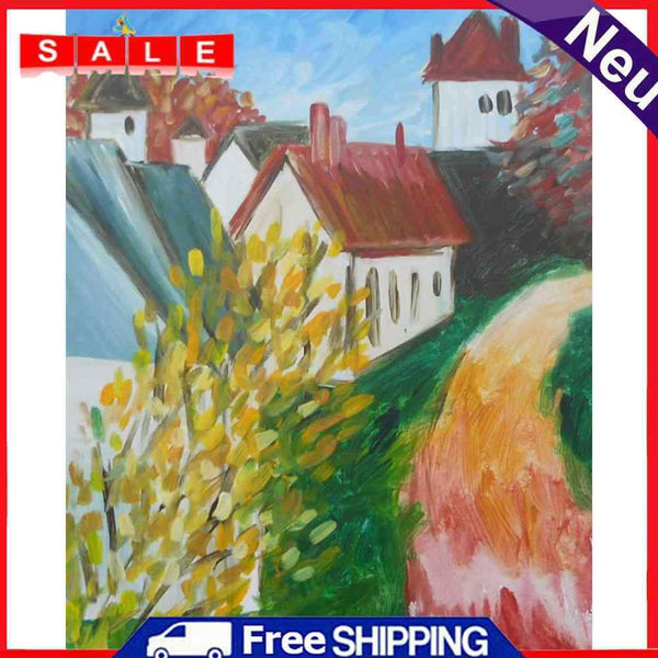 Oil Paint by Numbers Country Path Canvas Artwork Living Room Picture Decoration