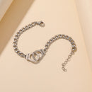 Simple Stainless Steel Freedom Letter Adjustable Bracelet Women Wrist Jewelry
