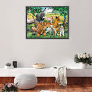 Animals on Grass Oil Paint By Numbers Kits DIY Animal Art Home Decoration Gift