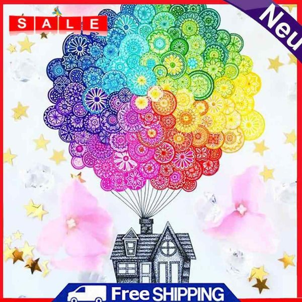 Full Round Diamond Painting Dream of Flying House Rhinestone Mosaic Home Decor