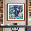 DIY Color Cat Animal Part Drill Special Shape Diamond Painting Kit (B046)