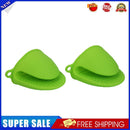 2pcs Silicone Anti-Slip Oven Gloves Heat Resistant Cooking Glove (Green)