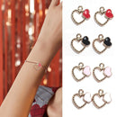 Jewelry Handmade Enamel Metal Earrings Pendants Double Hearts Shape Neacklace