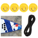 Stainless Steel D Ring Patch 2.5m Rope Kit for Paddle Board (Yellow) Newly