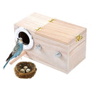 Wooden Small Bird Breeding Box Nesting Budgie House Cage For Bird Parrots hot.