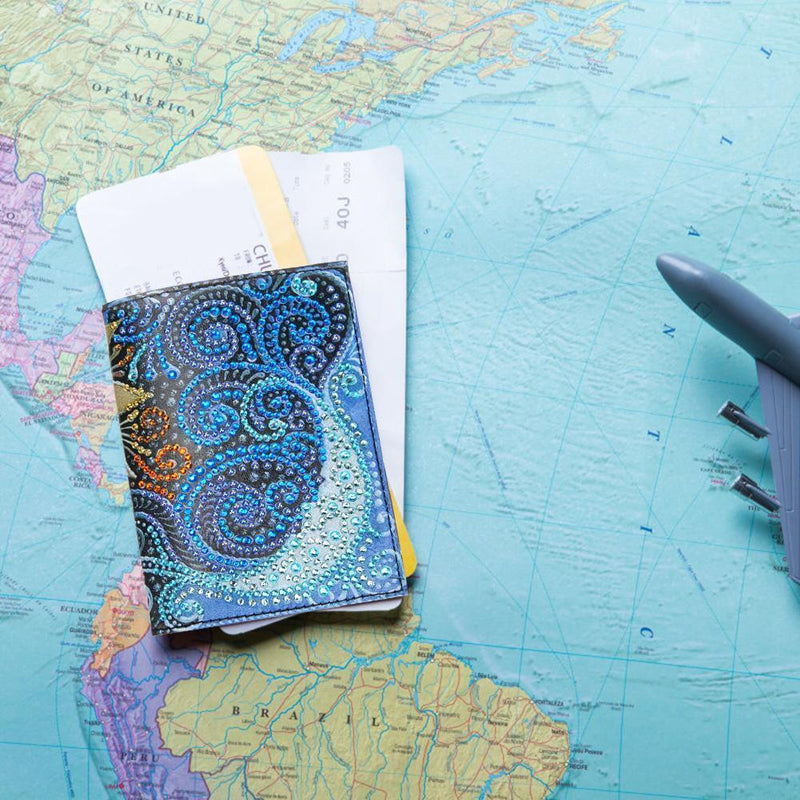 DIY Special Shaped Diamond Painting Leather Passport Protection Cover Gift Newly