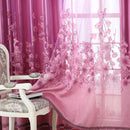 2Pcs Floral Half Shading Curtain Window Treatment for Living Room Decor