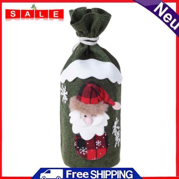 MINGRONG-dzsw Christmas decoration for red wine bottles, motif: snowman, Weihn