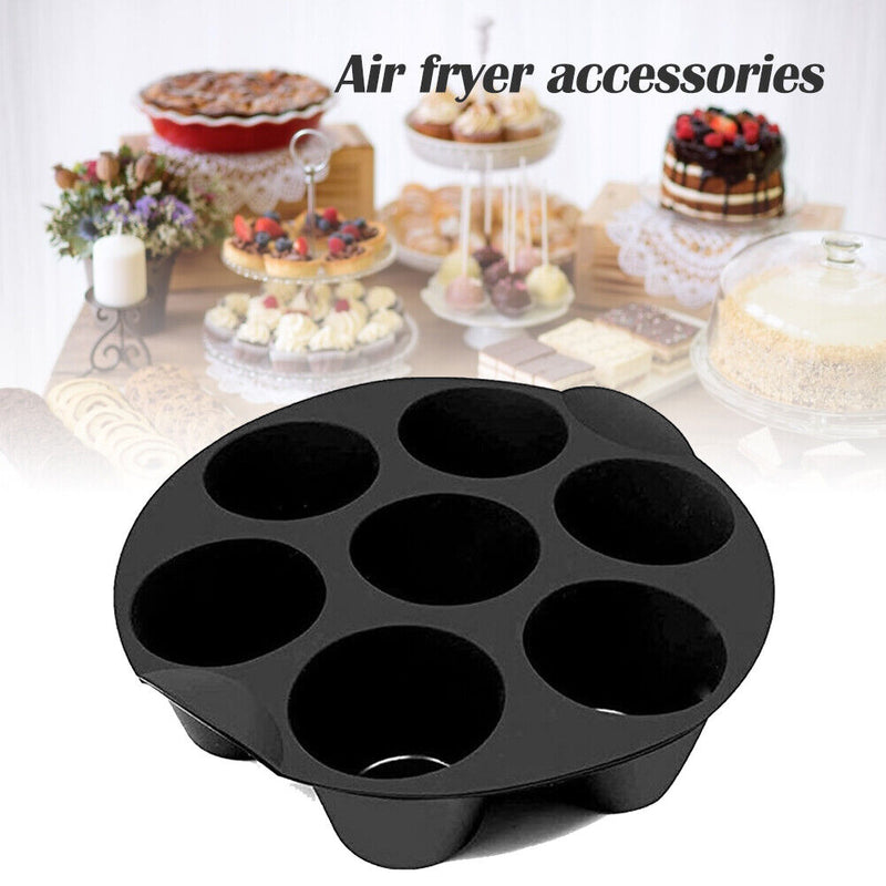 7-Cavity Air Fryer Molds Silicone Cupcake Muffin DIY Baking Mould Pastry Pa