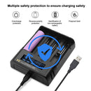 Intelligent Battery Charger 4 Slot For 3.7V Rechargeable Li-Ion Batteries 18650