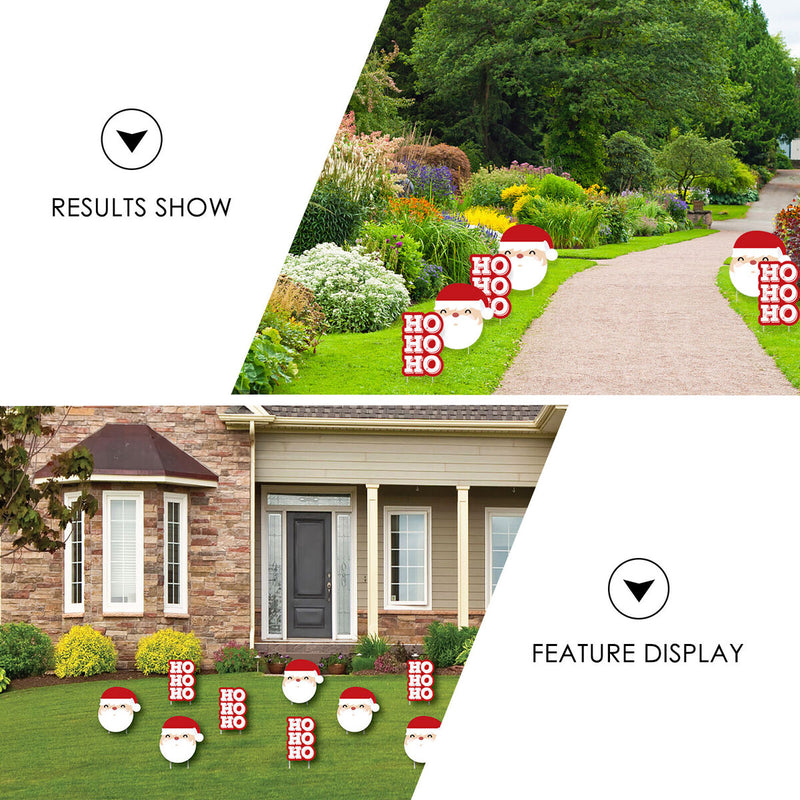 Plastic Christmas Yard Signs Set of 10 Garden Welcome Stakes Outdoor Decorations