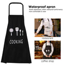 Kitchen Apron Waterproof Oil-Proof Cooking Chef Aprons with Pocket (Black) Newly