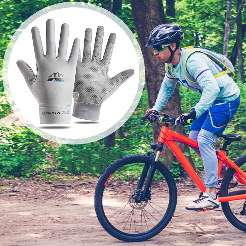 #A Breathable Sports Touch Screen Sunscreen Bike Riding Cycling Full Finger Fish