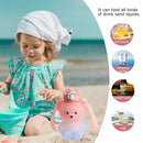 Bear Bottle - 800ml Gradient Large Capacity Water Bottles with Straw and Strap