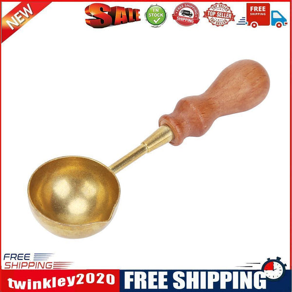 Retro Fire Wax Seal Stamp Metal Wax Stick Wood Handle Sealing Wax Spoon