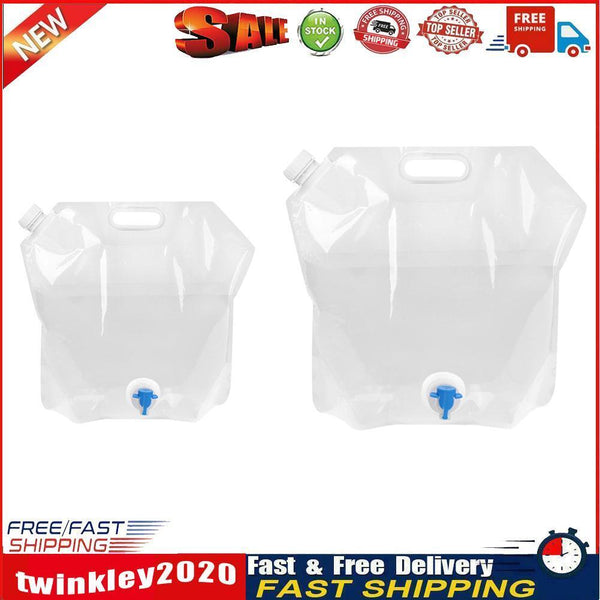 Outdoor Water Bags Foldable Portable Collapsible Water Tank 5L+10L (Clear) Newly