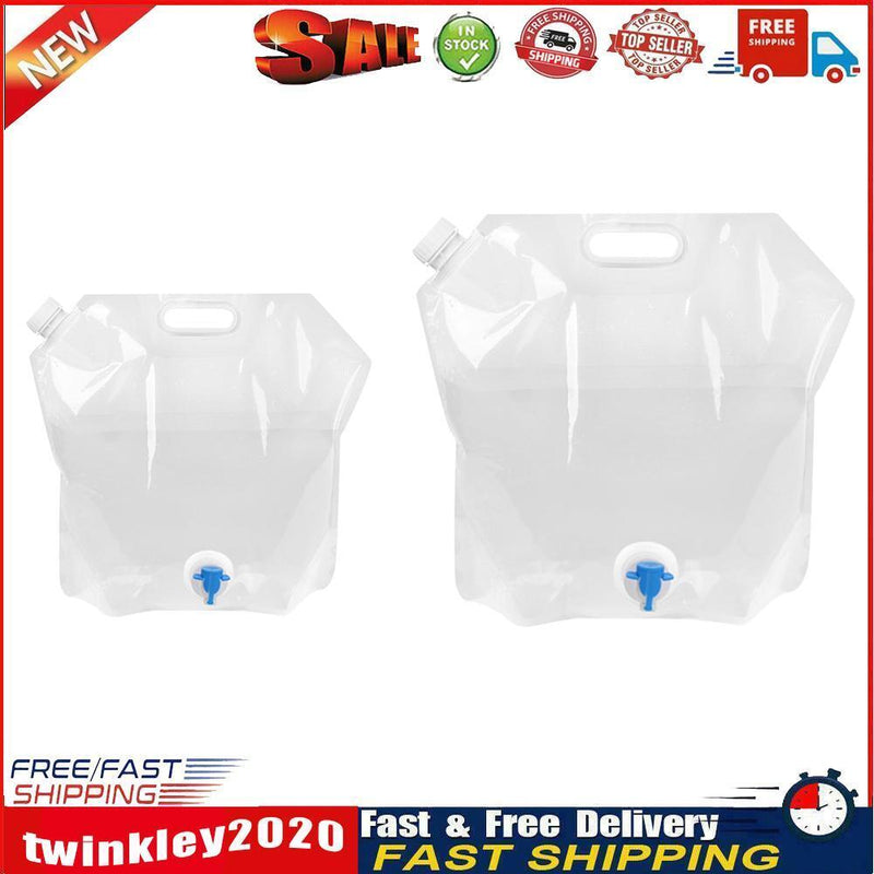 Outdoor Water Bags Foldable Portable Collapsible Water Tank 5L+10L (Clear) Newly