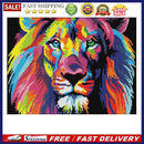 11CT Counted Full Embroidery Set Colorful Lion Needlework DIY Cotton Needlewo
