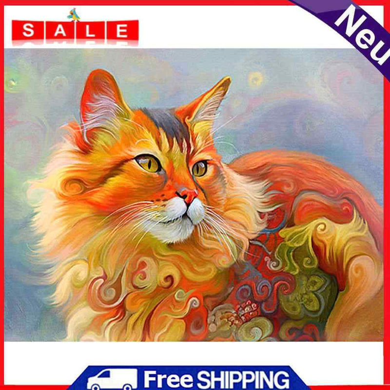 DIY Full Round Drill Diamond Painting Lucky Cat Handmade Room Decor Art Craft