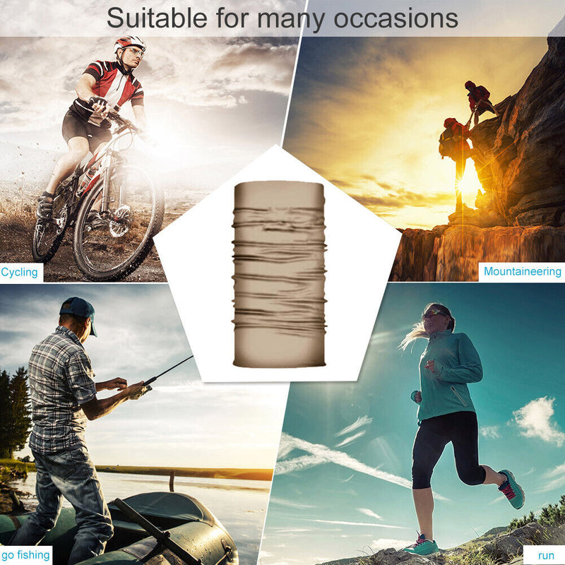 Cycling Camping Tube Scarf Outdoor Gaiter Bandana Headband (Cement Grey) Newly