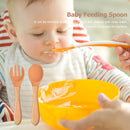 Baby Wooden Silicone Feeding Spoon Toddlers BPA-free Tableware (25) Newly