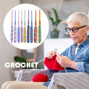 9pcs/set Ceramic Handle Knitting Needles Aluminum Crochet Hooks DIY Craft Tools