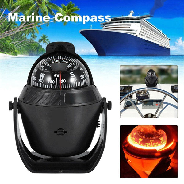 Electronic LED Light Sea Guider Car Compass Camping Hiking Tool Marine Compass