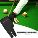 Billiards Three Fingers Glove Left Hand Billiard Glove Free Size (Black)