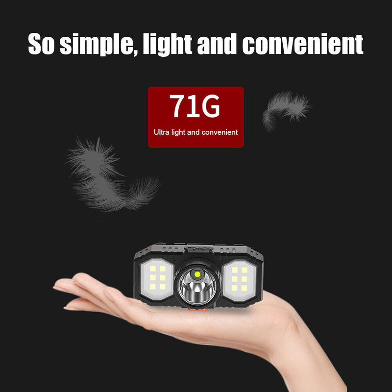 XPE COB LED Headlamp USB Rechargeable Waterproof Outdoor Fishing Headlight Newly