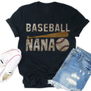 Independence Day Print Baseball Nana T-Shirt (Black S)