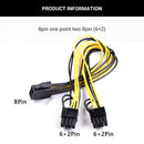 10pcs 8Pin Female to 2x8Pin(6+2) Male GPU Power Cable PCI-E Splitter Cord