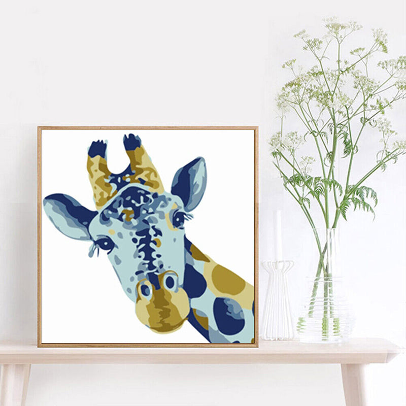 DIY Animals Painting Kit by Numbers Hand Painted Oil Picture Set Children Gif