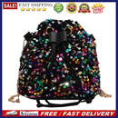 Fashion Sequins Bucket Shoulder Bag Women Chain Crossbody Drawstring Handbags