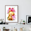 #A Full Ecological Cotton Thread 11CT 3 Teddy Bear Cross Stitch Cartoon Series K