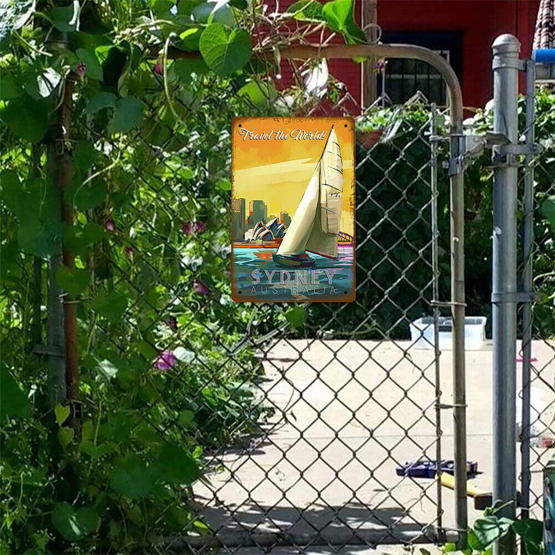 Sailboat at Sea Metal Plate Tin Sign Plaque for Bar Pub Club Cafe Iron Paintings