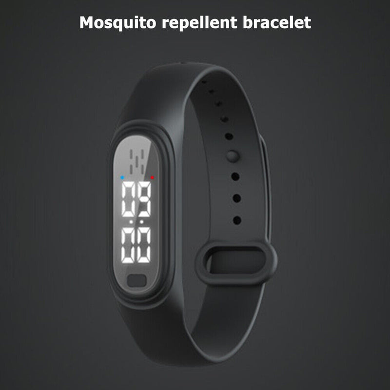 Q2 Ultrasonic Mosquito Repellent Watch Anti Pest Bug Drive Bracelet (Black)