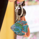 5pcs DIY Full Special Shaped Diamond Painting Cute Fish Keychain Decor Pendant