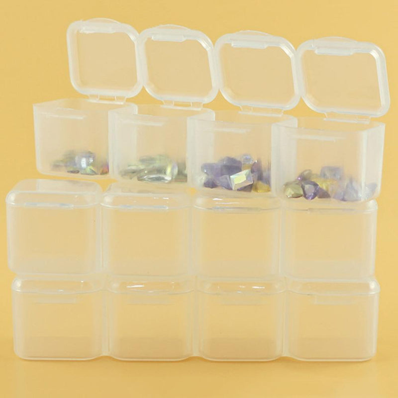 28pcs Nail Art Box Organizer Storage Transparent Jewelry Case Makeup Beauty