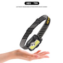 LED Sensor Headlight 6 Modes XPG+COB USB Head Torch Flashlight for Running Camp