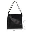 3pcs Fashion Women PU Leather Shoulder Casual Large Handbags ( Black)