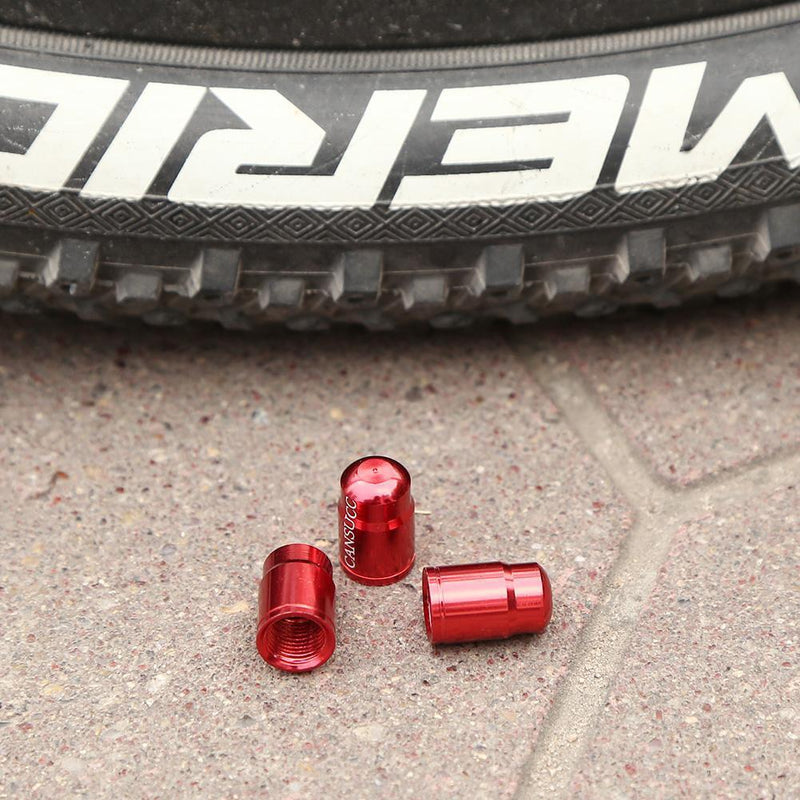 10pcs Aluminum Bicycle Tyre Tire Presta Valve Stem Caps Dust Covers (Red)