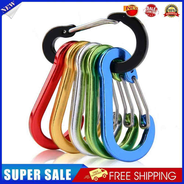 #A 6pcs Outdoor Camping Carabiner Clips Aluminum Alloy Buckle for Fishing Climbi